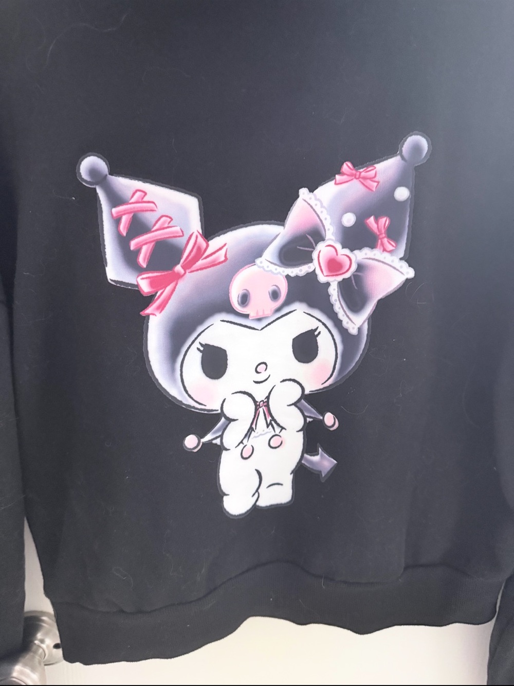 Black Womens sweatshirt with kuromi
